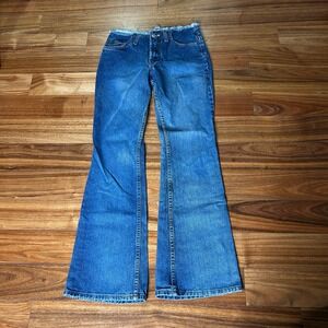 Y2K LEI‎ Jeans Women's Blue Denim Frayed Waist Low Rise Vintage Style Size 6